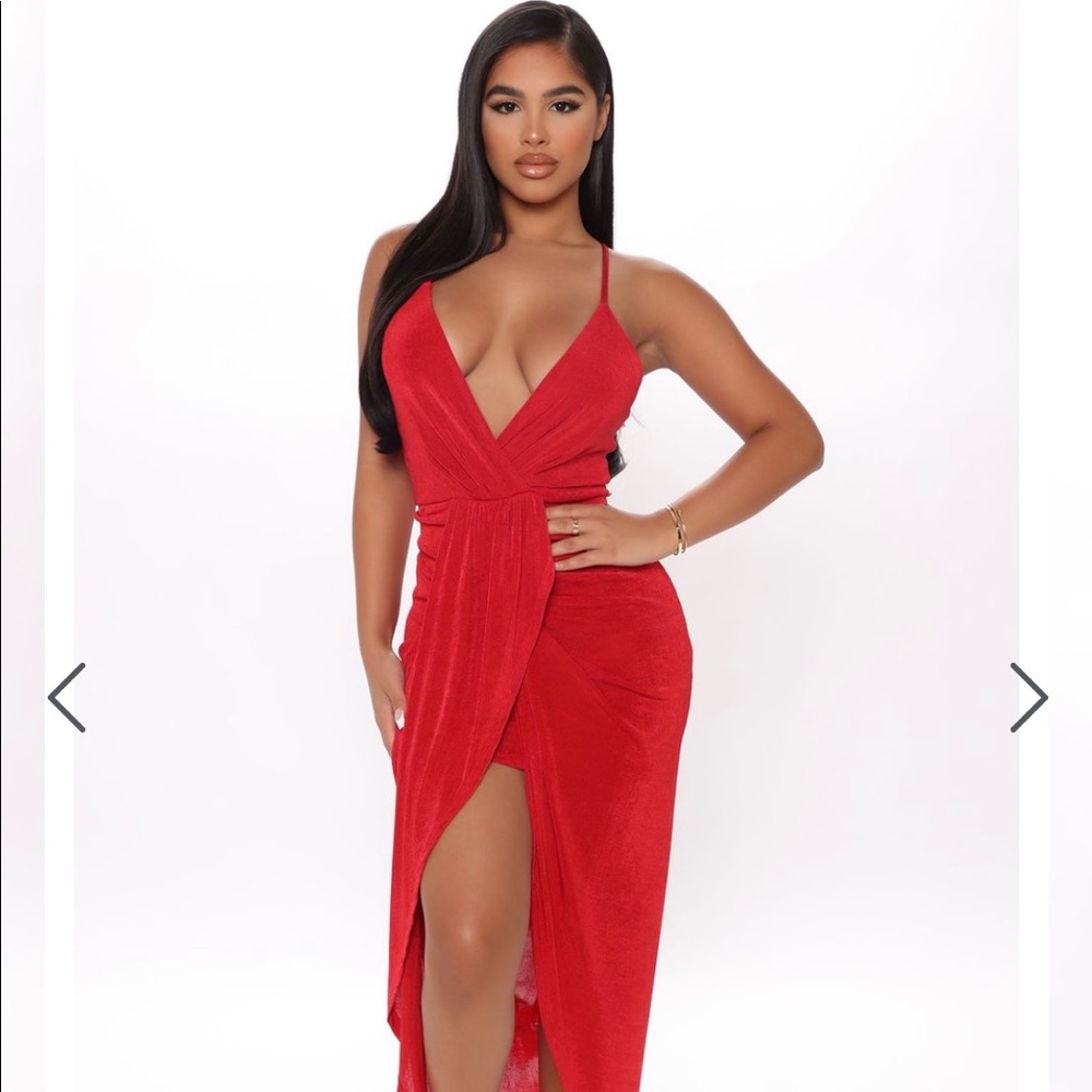 Red sexy midi dress from fashion nova!
